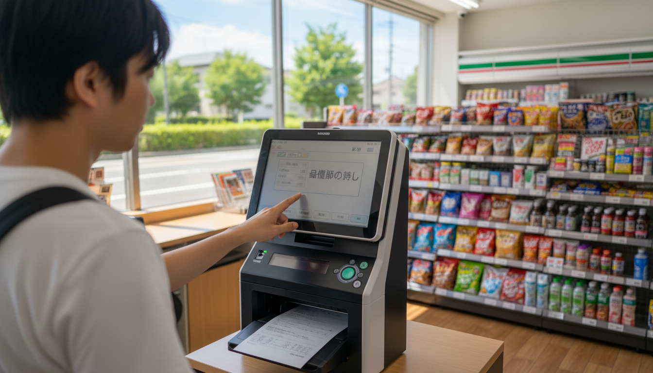 コンビニのマルチコピー機で住民票を発行するイメージ（イメージ画像）
